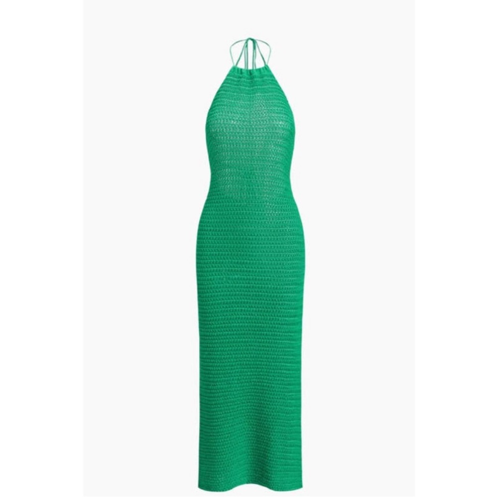 Green crochet dress - commense